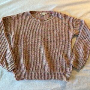 Glamorous Pink and Green Knit Sweater
